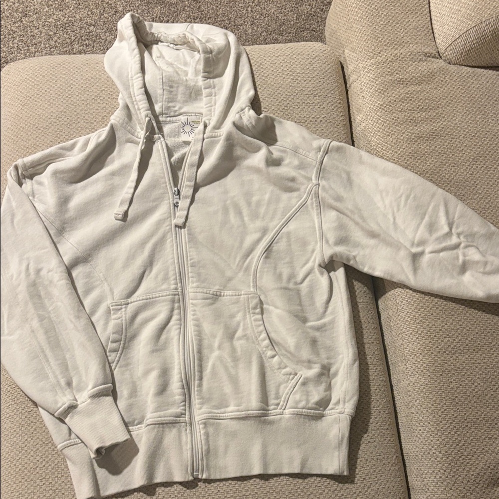 Aerie White Zip-Up Hoodie